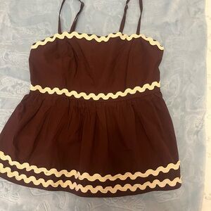 Charming Brown and Cream top